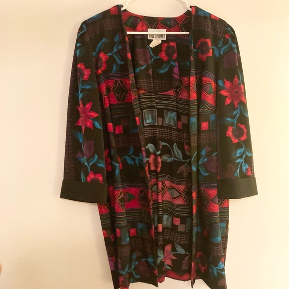 Mixed print open blazer or kimono 80s 90s - Picture 5 of 7